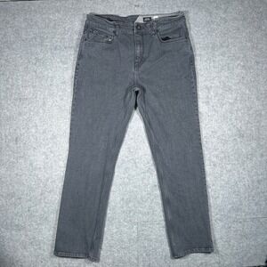 Volcom Denim jeans men's 34x30 Grey Solver Modern Straight Skate Casual